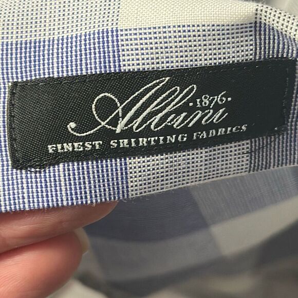 Hugo Boss Mens Slim Fit Long Sleeve Button Up Shirt Size 15 1/2 39 Purple Gray - Picture 3 of 9